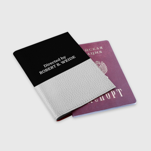 Обложка для паспорта матовая кожа Directed by Robert b. Weide, цвет красный - фото 3