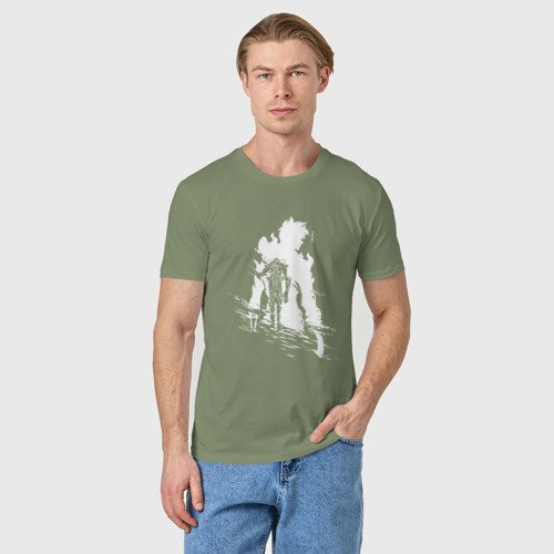 Мужская футболка хлопок Поднятие уровня в одиночку, цвет авокадо - фото 3