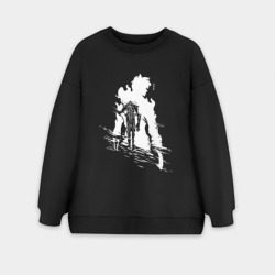 Женский свитшот oversize без начеса хлопок Поднятие уровня в одиночку