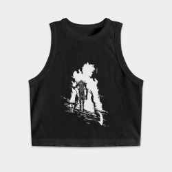 Женская укороченная майка-топ хлопок Поднятие уровня в одиночку