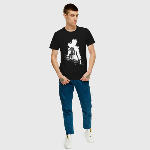 Мужская футболка хлопок Поднятие уровня в одиночку, цвет черный - фото 5