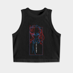 Женская укороченная майка-топ хлопок Поднятие уровня в одиночку