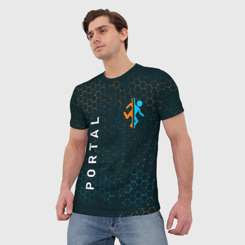Мужская футболка 3D Portal портал, цвет 3D печать - фото 3