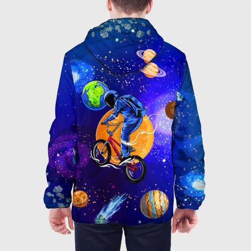 Мужская куртка 3D с принтом Space bicycle, вид сзади #2