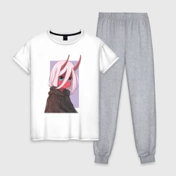 Женская пижама с белой футболкой хлопок Zero TwoNe1t