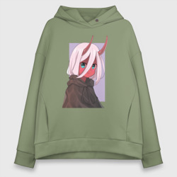 Женское худи Oversize хлопок Zero TwoNe1t