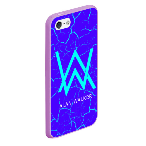 Чехол для iPhone 5/5S матовый Alan Walker Алан Уокер, цвет сиреневый - фото 3