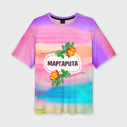 Женская футболка oversize 3D Маргарита