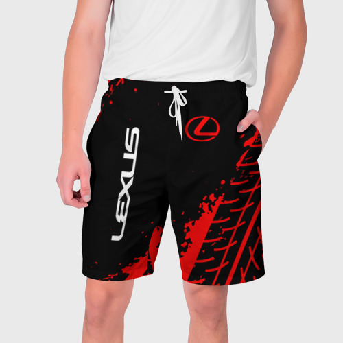 Мужские шорты 3D с принтом LEXUS / ЛЕКСУС, вид спереди #2