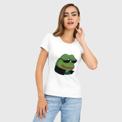 Женская футболка хлопок Slim Pepe в очках EZ - фото 2