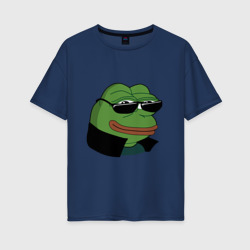 Женская футболка хлопок Oversize Pepe в очках EZ