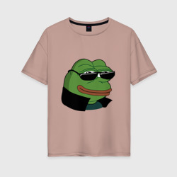 Женская футболка хлопок Oversize Pepe в очках EZ