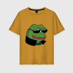 Женская футболка хлопок Oversize Pepe в очках EZ