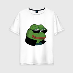 Женская футболка хлопок Oversize Pepe в очках EZ