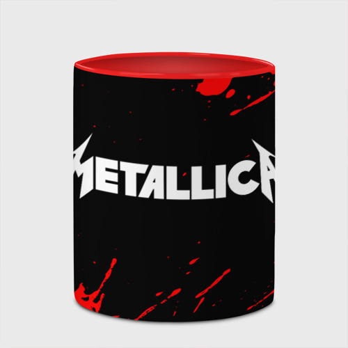 Кружка с полной запечаткой Metallica Металлика, цвет белый + красный - фото 4