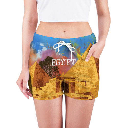 Женские шорты 3D ЕгипетПирамида Хеопса, цвет 3D печать - фото 3