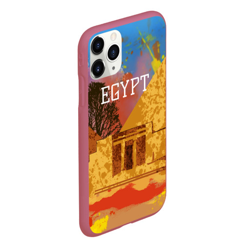 Чехол для iPhone 11 Pro Max матовый ЕгипетПирамида Хеопса, цвет малиновый - фото 3