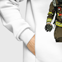 Худи с принтом Спасатель МЧС для мужчины, вид на модели спереди №6. Цвет основы: белый