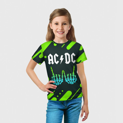 Детская футболка 3D с принтом AC DС, вид сбоку #3