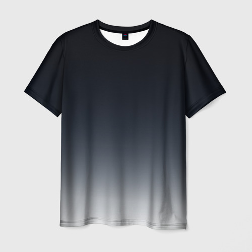 Мужская футболка с принтом Градиент от темно серого к белому, вид спереди №1