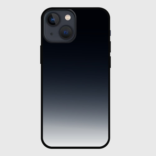 Чехол для iPhone 13 mini с принтом Градиент от темно серого к белому, вид спереди #2