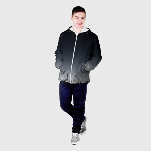 Мужская куртка 3D Градиент от темно серого к белому, цвет 3D печать - фото 3