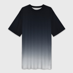 Платье-футболка 3D Градиент от темно серого к белому