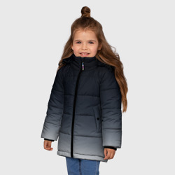 Зимняя куртка для девочек 3D Градиент от темно серого к белому - фото 2