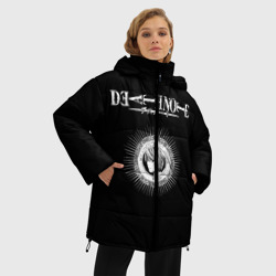 Женская зимняя куртка Oversize Манга Тетрадь Смерти логотип - фото 2