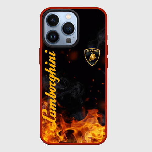 Чехол для iPhone 13 Pro Lamborghini, цвет красный