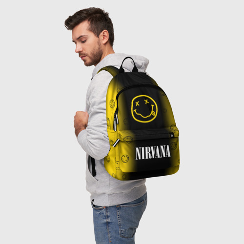 Рюкзак 3D с принтом NIRVANA / НИРВАНА, фото на моделе #1