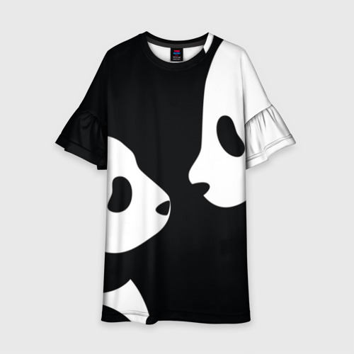 Детское платье 3D с принтом Panda, вид спереди #2