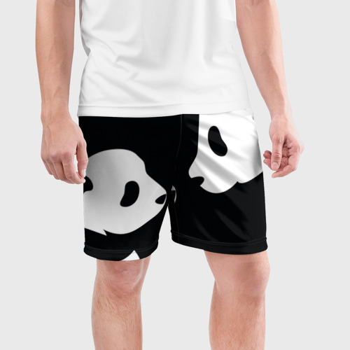 Мужские шорты спортивные с принтом Panda, фото на моделе #1