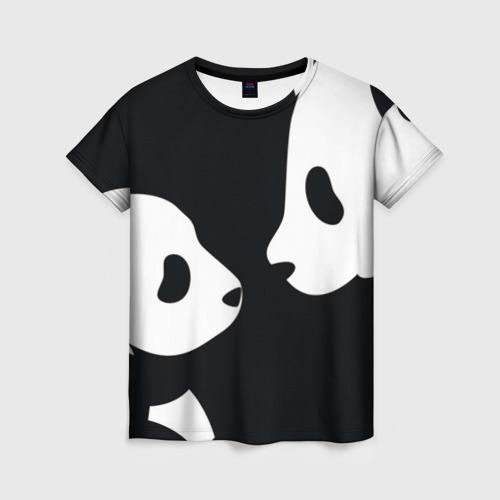 Женская футболка 3D с принтом Panda, вид спереди #2
