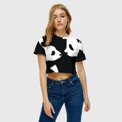 Женская футболка Crop-top 3D Panda - фото 2