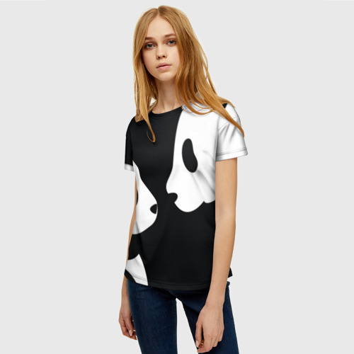 Женская футболка 3D с принтом Panda, фото на моделе #1