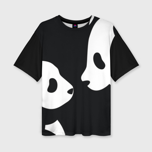 Женская футболка oversize 3D Panda, цвет 3D печать