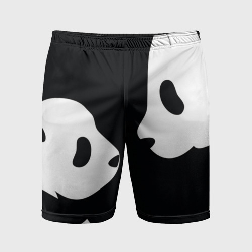 Мужские шорты спортивные с принтом Panda, вид спереди #2