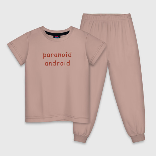 Детская пижама хлопок Radiohead paranoid android, цвет пыльно-розовый
