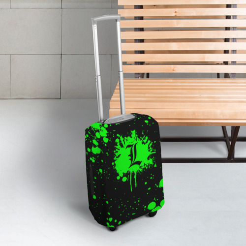 Чехол для чемодана 3D Зеленые пятна японская манга Тетрадь смерти, цвет 3D печать - фото 3