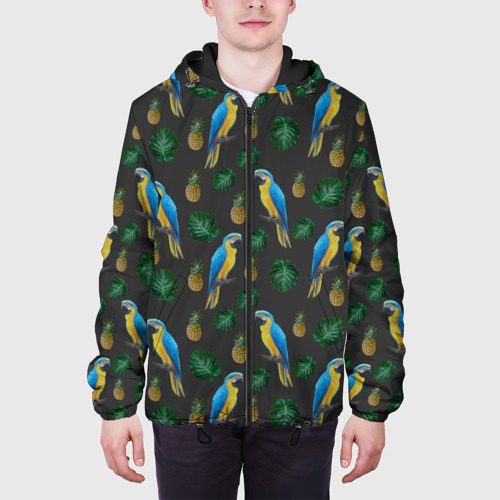 Мужская куртка 3D с принтом Попугай Ара, вид сбоку #3