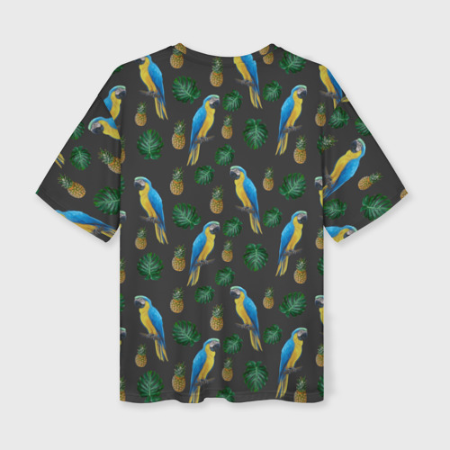 Женская футболка oversize 3D Попугай Ара - фото 2