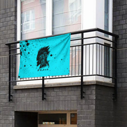Флаг-баннер Профиль Рюка на голубом фоне - фото 2