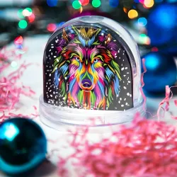 Игрушка Снежный шар Neon wolf - art - фото 2