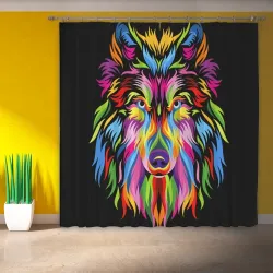 Фотошторы Neon wolf - art - фото 2