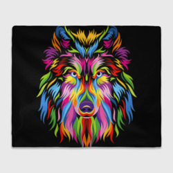 Плед 3D Neon wolf - art