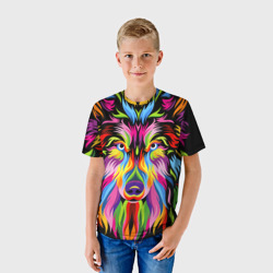 Детская футболка 3D Neon wolf - art - фото 2