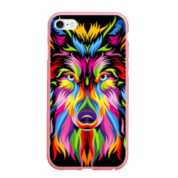 Чехол для iPhone 6/6S матовый Neon wolf - art