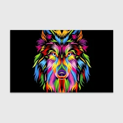Бумага для упаковки 3D Neon wolf - art