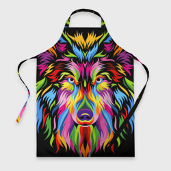 Фартук 3D Neon wolf - art